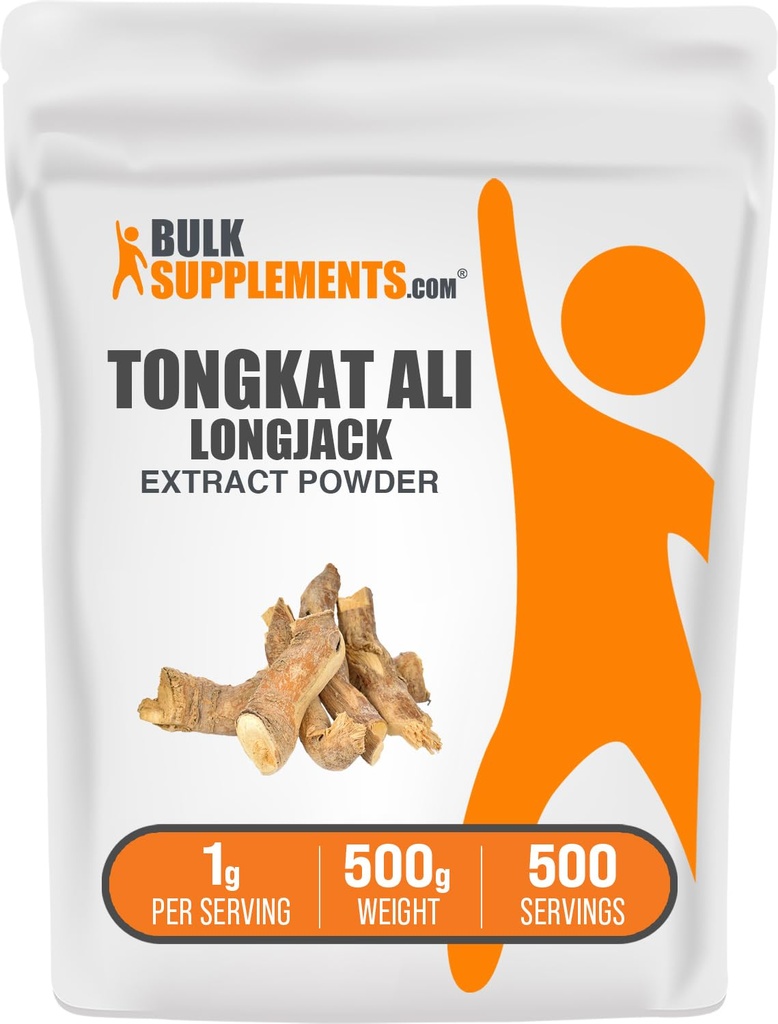 BulkSupplements.com Extrato Longjack em pó - Tongkat Ali Extrato, Tongkat Ali para homens e mulheres - Sem glúten, 1g por serviço, 500g (1.1 lbs) (Pacote de 1)