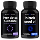 NutraChamps Liver Cleanse Detox e Black Seed Oil Cápsulas