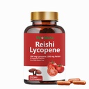 Cápsulas de Licopeno, Licopeno Natural 200mg com Cogumelo Orgânico Reishi 200mg Suplemento para Saúde da Próstata e Apoio Imune - Sem Glúten, Não-GMO, 60 Cápsulas (1 embalagem)