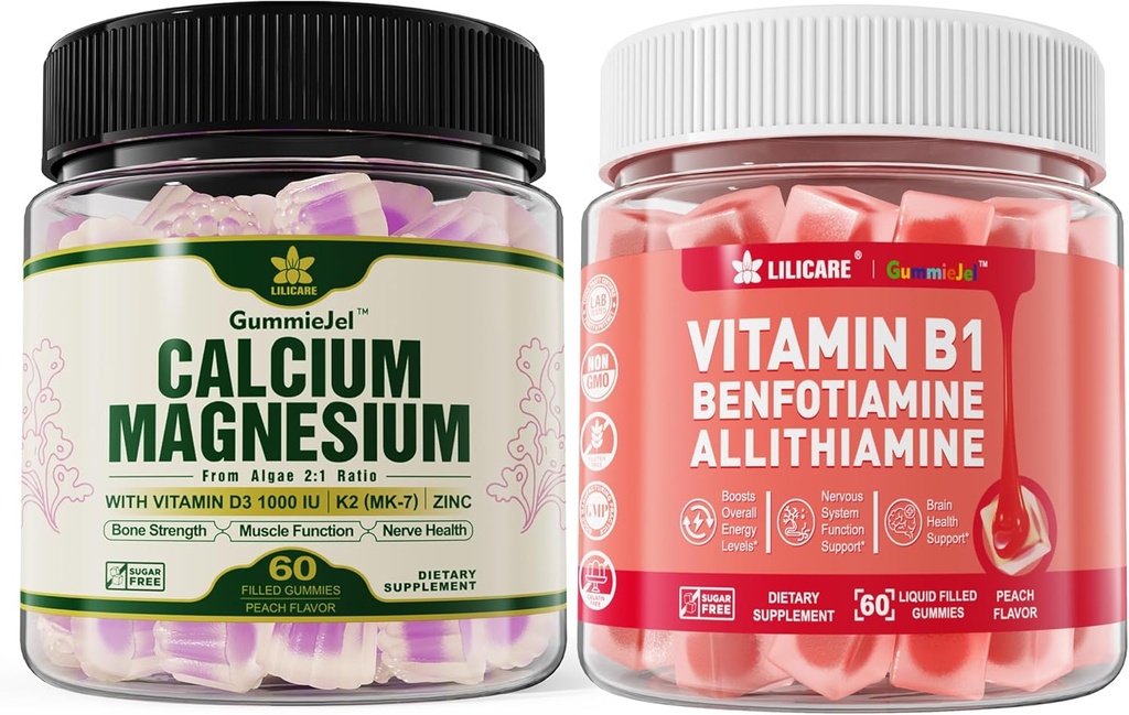 Suplemento de cálcio à base de plantas + pastilhas de vitamina B1