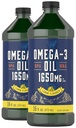 Carlyle Omega 3 óleo de peixe Líquido 1650mg, 32 fl oz (2 x 16oz Garrafas)