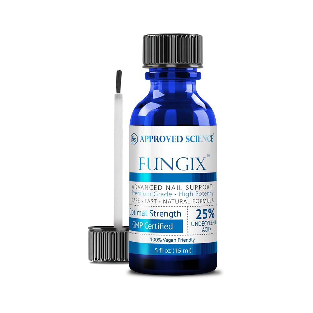 Fungix com ácido undecilênico 25%, solução antifúngica de unhas com óleo de árvore de chá, todos naturais melhor tratamento de unha de fungos para resultados eficazes pela ciência aprovada - pacote de 1
