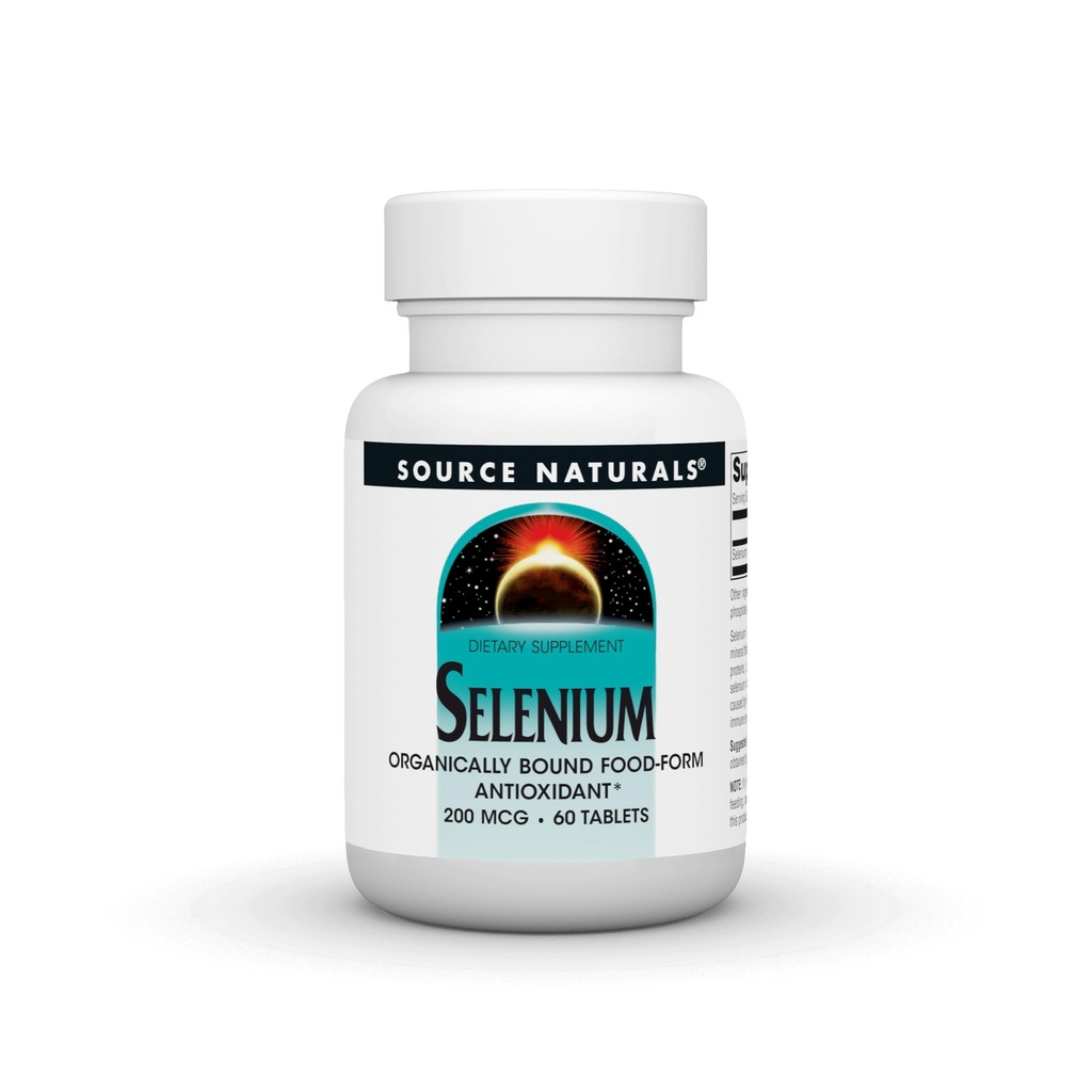 Fonte Naturals Selênio, Forma de Alimentos Orgânica Antioxidante*, 200 mcg - 60 comprimidos