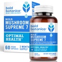 Bold Botanica Mushroom Supreme 7 – Suplemento de Cogumelo – Extratos Orgânicos de Turkey Tail, Chaga, Phellinus, Reishi, Cordyceps, Maitake, Shiitake para Imune Support & Optimal Wellness, 60 Caps