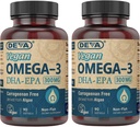 DEVA Vegan DHA-EPA Nutritional Supplement, Non-Fish Derived from Algae, 300 mg Potência, 90 Vegetarian Softgels - Pack of 2