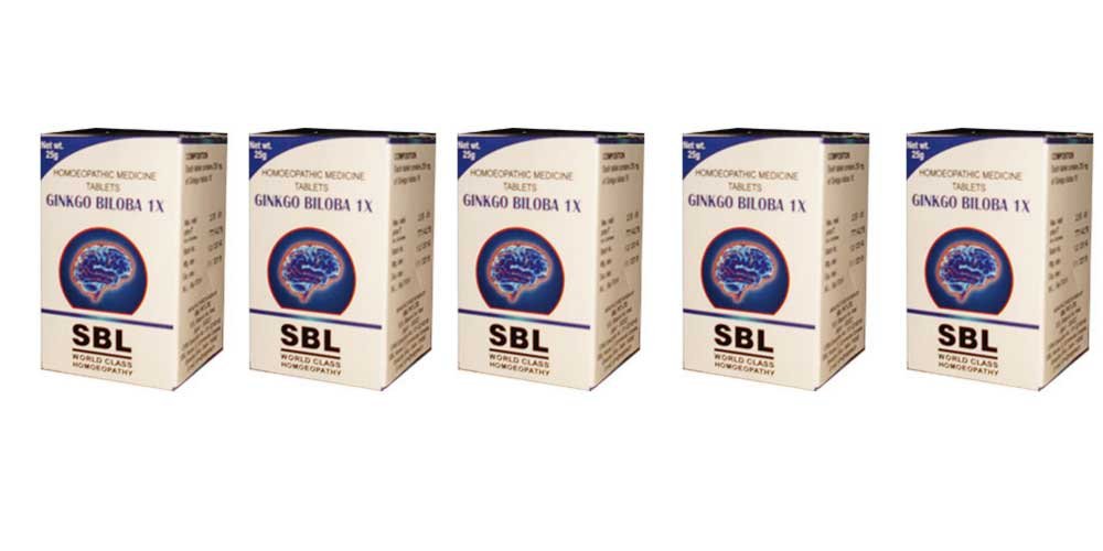 Ginkgo Biloba 1x Comprimidos Homeopatia SBL - 25g (Pacote de 5)