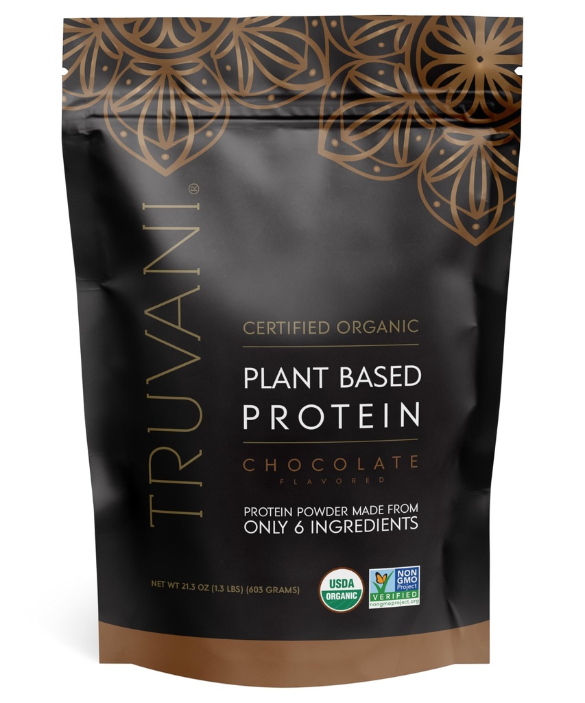 Truvani Vegan proteína de ervilha em pó ; Chocolate 20g Orgânico Planta Based Protein ; 18 Servings ; Keto ; Gluten & Dairy Free     ; Baixo carboidrato