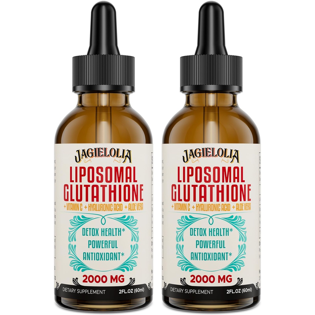 Glutationa Líquido lipossomal 2000MG – Antioxidante Detox Suplemento para Mulheres e Homens, Defesa do Envelhecimento, Função Fígado & Energia, com Ácido Hialurônico + Aloe Vera + Vitamina C, Natural & Vegan, 4 FL.OZ