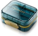 Organizador portátil de pílulas de viagem com 7 compartimentos - Caixa de pílulas impermeável perfeita semanal para vitaminas diárias e medicina, pequeno recipiente de pílulas para bolsa de bolso (azul)