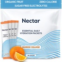 Pacotes de Hidratação Néctar - Eletrólitos em Pó - Sem Açúcar ou Calorias - Frutas Orgânicas Líquidas IV Eletrólitos em Pó para Desidratação e Reidratação Rápida (Pacote laranja 30)