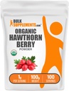 BulkSupplements.com Berry em pó orgânico Hawthorn - Suplemento de ervas, Berry Berry orgânico Hawthorn - Vegan & Gluten Free, 1g por serviço, 100g (3,5 oz) (Pacote de 1)