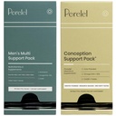 Pacote de suporte à concepção de Perelel e multi-pacote de suporte masculino, multivitamínico pré-natal para bem-estar da fertilidade e multivitamínico diário para bem-estar do homem, 60 pacotes diários de pílulas