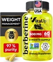 Berberine Supplement 500mg - USA Made Berberine 500mg - Não-GMO Berberine HCL - Berberine Supplements for Weight Management, Energy, Imune Support - 60 Cápsulas