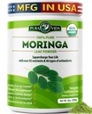 PURA VIDA MORINGA Pó Orgânico Único Origem - Pó de Folha 100% Premium, USDA Orgânico Moringa Oleifera, Moringa Pó de Folha - Perfeito para smoothies & Receitas. 8 oz.