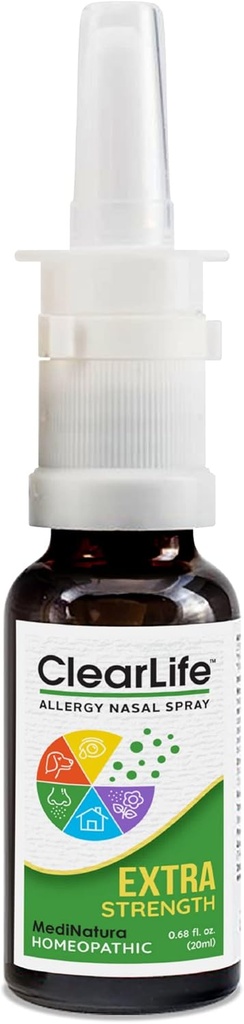 ClearLife Alergy Relief Pulverização nasal para alívio de múltiplos sintomas em qualquer região - Fórmula homeopática - 0,68 Once