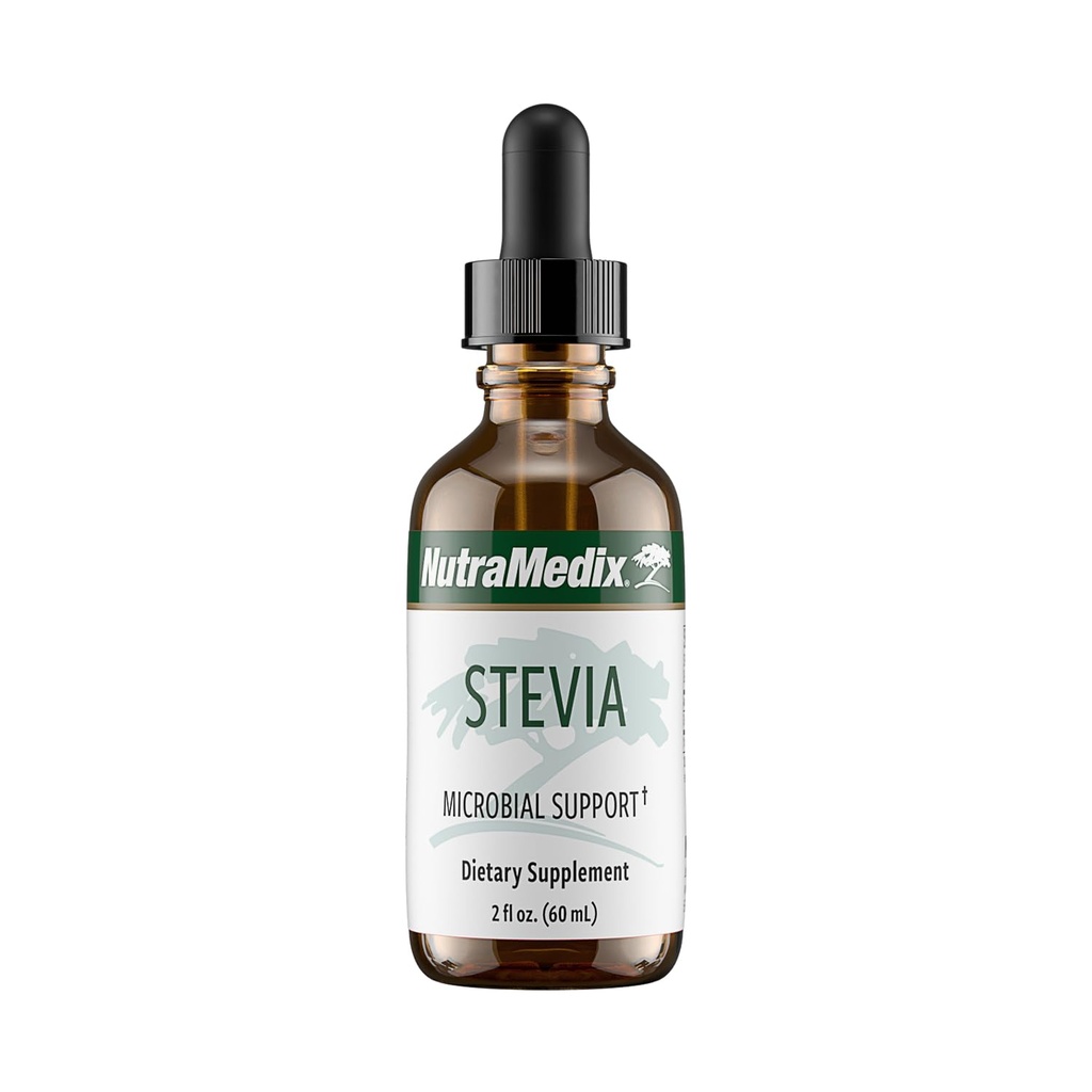 NutraMedix doce folha estevia gotas líquidas - Adoçante sem açúcar de puro extrato de folha Stevia para suporte microbial - Baixo carbono, sem açúcar adicionado (2 oz / 60 ml)