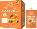 Konjac Jelly Pouch sabor laranja potável, baixas calorias (7 Kcal), 10 pacotes, sem glúten, Keto, Açúcar livre, Baixo carboidrato, Vitamina C Snacks frutas saudáveis, Presente de férias