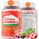 Vitamina C lipossomal natural 1000mg Gummies para adultos e crianças 9+, Vitamina C mastigável w/ 11mg Zinc, D3, Elderberry, Echinacea, , Bioflavonoid, Suporte imunológico, Vit C de alimentos inteiros de frutas, Açúcar livre