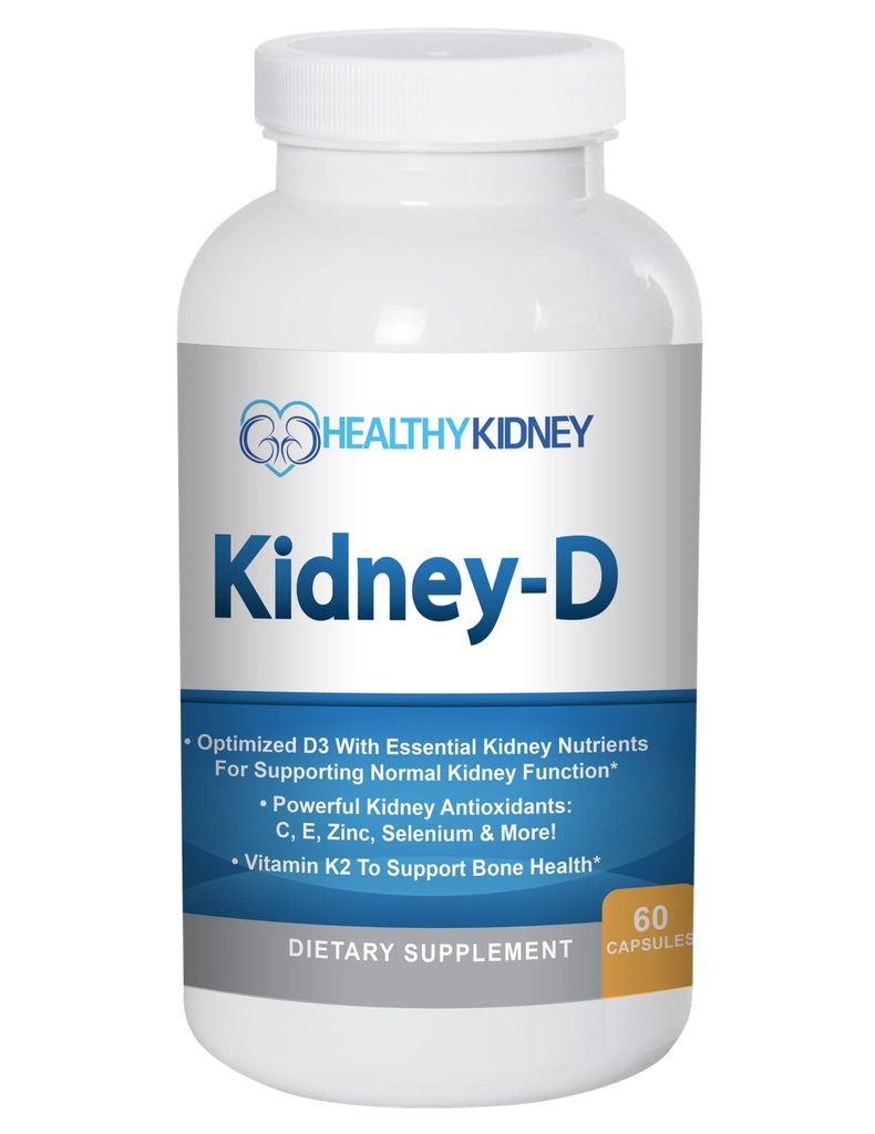 Suplemento renal. Vitamina D otimizada para suporte renal. Vitamina D3 e 7 Vitaminas Rim e Nutrientes Projetados para a Saúde do Rim e Mais
