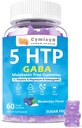 5-HTP GABA Gummies Mistura 1700mg, Pastilhas calmas sem açúcar com L Theanina, Magnésio, Ashwagandha, Omega-3-6-9, Vitamina D3,B6 para Zzzs naturais, Humor, Cérebro-calma, Blueberry Flavor 60Count