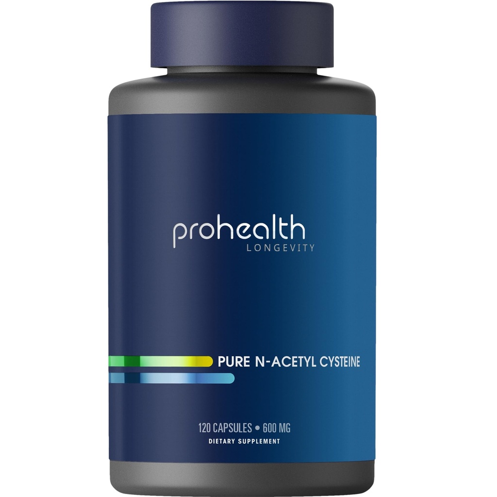 ProHealth Pure NAC – N-Acetil Cysteine – Suporte de fígado e imune, Antioxidante e Glutationa Boost, Cellular Health 600 mg por cápsula