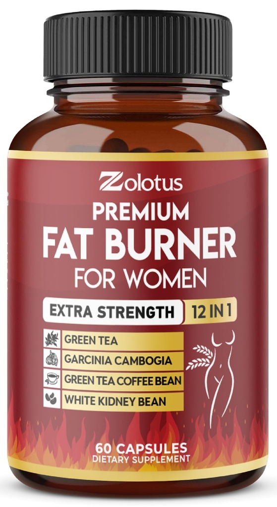 Pílulas de perda de peso Premium para mulheres, os melhores queimadores de gordura para mulheres e homens, pílulas de energia, alta potência com extrato de chá verde 98%, 2 meses de fornecimento