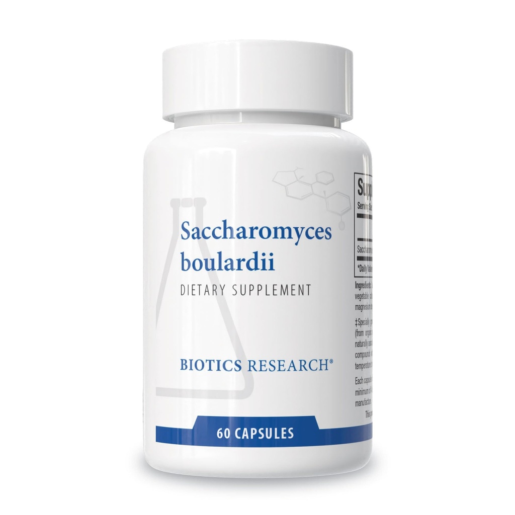 Biotics Research Saccharomyces boulardii Probiotics Supplement - 235 mg/Serving- Supplements GI Health Microbial Balance, Healthy Immune & Pathway Responses - Dairy-free, Temperature-Stable - 60 Cápsulas