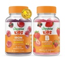 Ferro e Vitamina C para crianças + B Complex Kids, Gummies Bundle - Grande degustação, Suplemento Vitamina, Gluten Free, GMO Free, Gummy mastigável