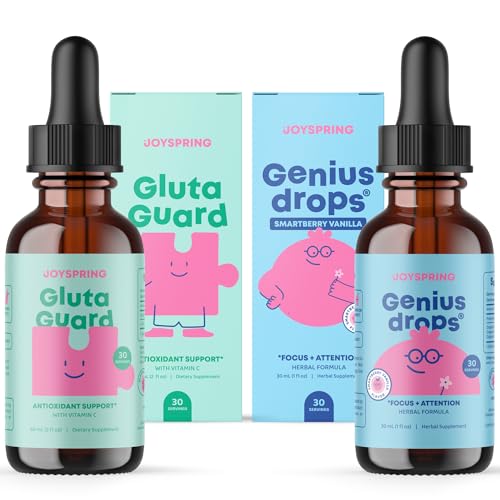 JoySpring Glutatione Liquid e Genius Drops Smartberry Vanilla para crianças