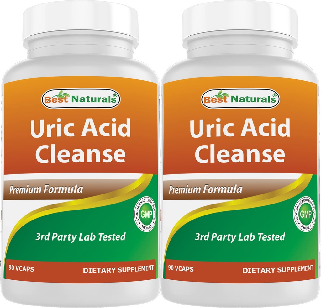 Melhores Naturals Ácido Urico Limpar Vitaminas para Homens e Mulheres - 90 Cápsulas Veggie (90 Count of 2))