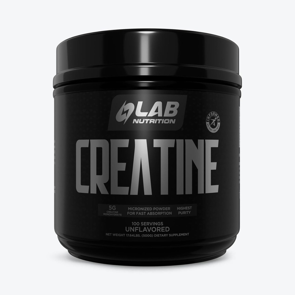 Nutrição de laboratório Creatina Monohidrato Micronized Powder 500G, 5000mg Por Serv (5g) Keto Friendly, Micronized Creatina Monohidrato, 100 Servings, 17.64 Ounces, Sem sabor