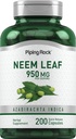 Piping Rock Neem Leaf Cápsulas □ 950mg • 200 comprimidos de pó