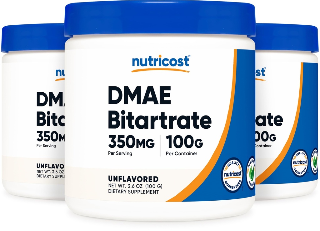 Nutricos puro DMAE-Bitartarato em pó 100G (3 frascos)