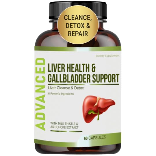 Fígado Saúde Fórmula e Gallbladder Suporte-Liver Cleanse Detox e reparo para apoiar Fígado Renovar com extrato de alcachofra, cardo de leite, Folha de dente-de-leão. Suplementos de Detox do fígado para suporte ao fígado.