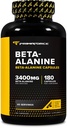 Primaforce Beta Alanine Cápsulas 3.400mg, 180 Cápsulas (45 Servões) - Potent Beta-Alanine Supplement