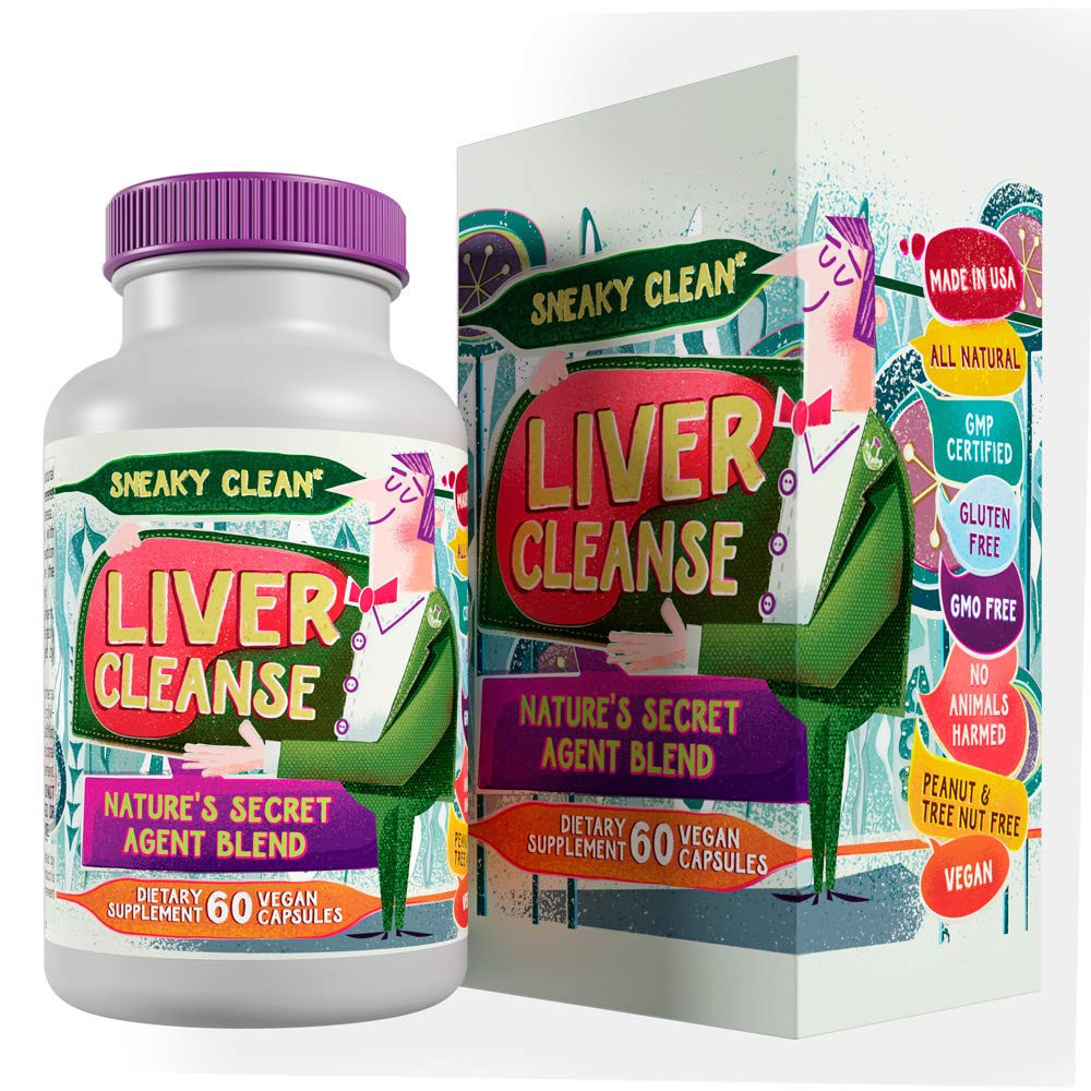 Fígado Cleanse Supplement w Milk Thistle - Agente Secreto da Natureza Mistura - 60 Cápsulas Vegan