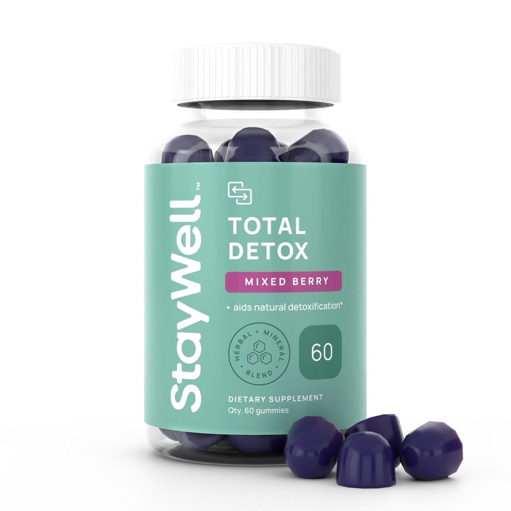 Detox Total, Detox Heavy Metal para Adultos- Zeolite, Chlorela, Cardo de Leite, Shilajit & Iodine, Toxina Cleanse, Decalcificação Pinhal, Limpeza de Fluoreto, Limpeza de Metal Pesado, 60 gomas mistas de cereja