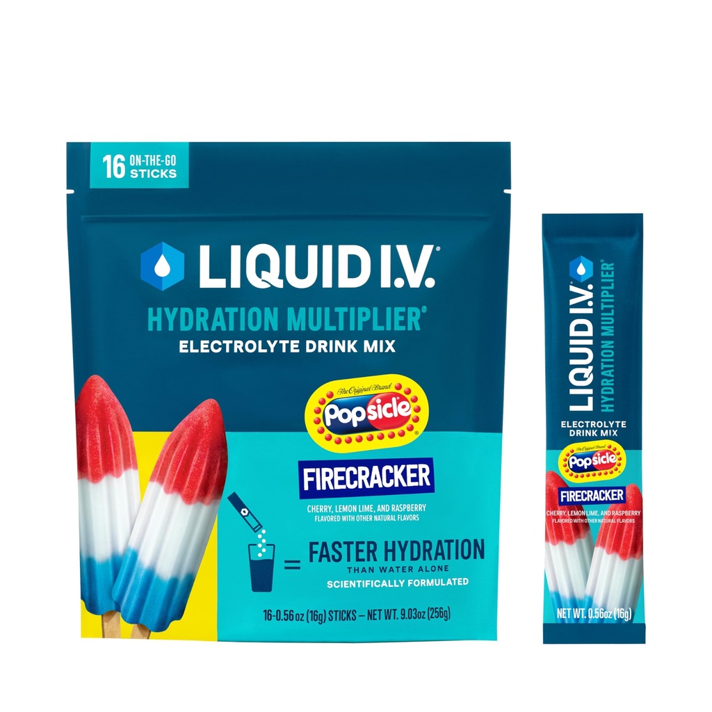 Líquido I.V.® Hydration Multiplier - Picsicle Firecracker - Mistura de bebida em pó de eletrólito