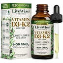 Vitamina D3 com K2 gotas líquidas, todos naturais, não-GMO, 1208iu D3 e 25mcg K2 (mk7) por servir, apoiar seus ossos, sistema imunológico e níveis de energia, com ou sem óleo de hortelã