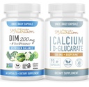 Cálcio D-Glucarato com 200mg DIM Suplemento para Estrogênio Enhanced Balance for Women □ Vegan Gluten Free CDG Supplement for Women (90 Servings) with Diindolilmetano Cápsulas (60 Servings)