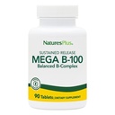 Natures Plus Mega Complexo B-100 - 90 Tablets Vegetarianos de Libertação Mantida - Energia e Impulsionador de Cérebro - Gluten Free - 90 Servings