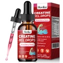 Creatina HCL líquido gotas para homens e mulheres, cloreto de creatina com L-Carnitina, L-Glutamina, BCAA, vitamina B12 & B6 para o crescimento muscular e recuperação-Vegan, sabor de sabor de cereja mista, 2 Fl Oz