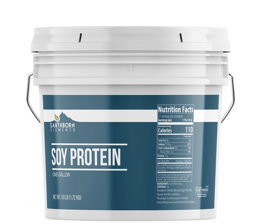Elementos nascidos da Terra Proteína de Soja Pó 1 Balde Galão, sempre puro, smoothies & Shakes (60.8 Ounces)
