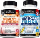 Multivitamina diária para Cápsulas de Mulheres (1 Mês de Fornecimento) Mais Triplo Força Ómega 3 Peixe Óleo Softgels (1 Mês de Fornecimento)