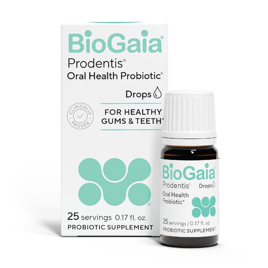 BioGaia Prodentis □ Dental Probiotic Drops □ Promove chicletes saudáveis e dentes □ Defende contra problemas dentários