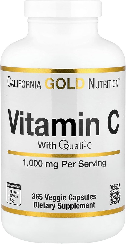 Lake Avenue Vitamina C Suplemento Nutrição - Com Quali-C Ácido Ascórbico - Apoio Imune - Promove resposta imune saudável - Vegan Friendly - Gluten Free, Não-GMO - 1.000 mg - 365 Veggie