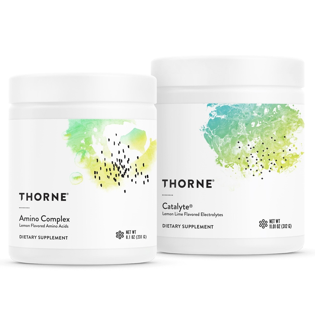THORNE - Pacote de Performance Essentials - Amino Complex Lemon & Catalyte Limão - 30 Servings
