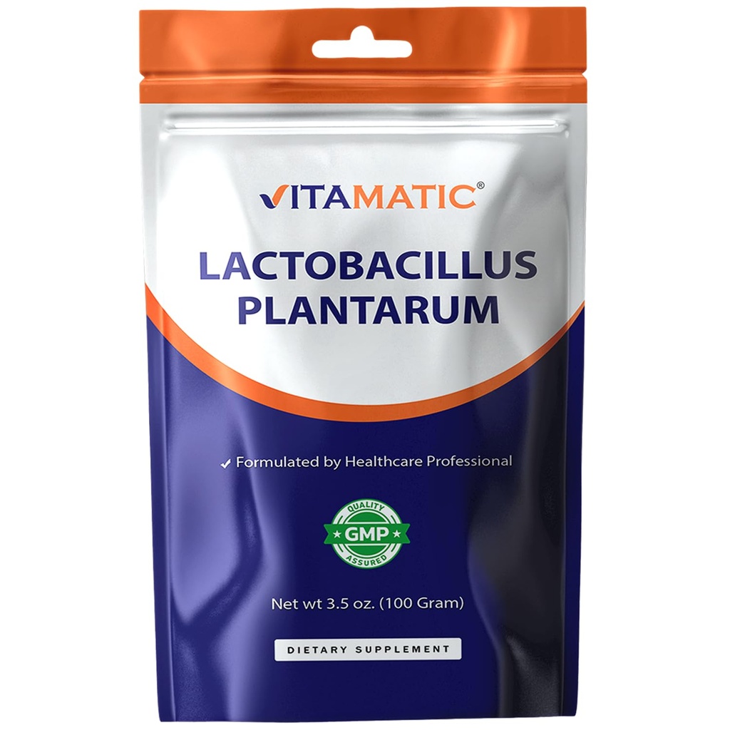 Vitamatic Lactobacillus Plantarum Probiótico Pó - Apoio à Saúde Digestiva - 100 Gram (3,5 OZ) - 100 Servings