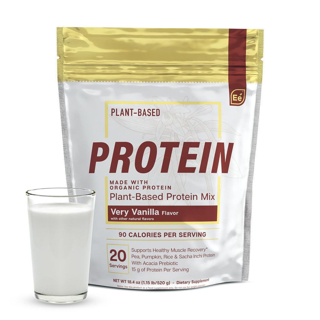 Elementos essenciais Ervilha proteína em pó - Muito Vanilla - Low-carb planta-based Vegan mistura - Keto-Friendly e sem glúten - 20 Servings, 18 oz