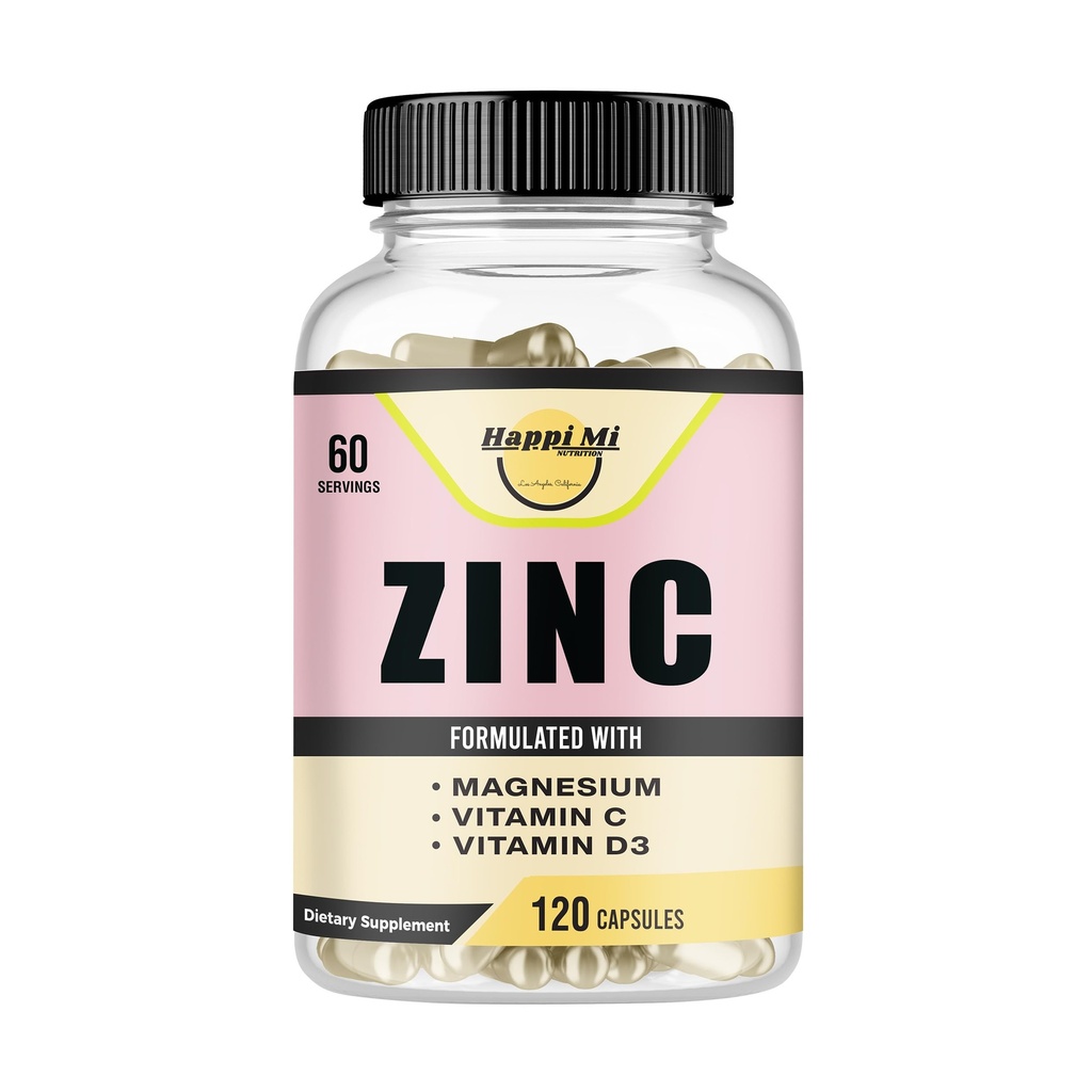 Zinco, Zinco 100mg, Glicinato de magnésio 150mg, Vitamina D3 5000 UI, Vitamina C 500mg por serviço, Suporte imunológico, Imune Booster, Suporte antioxidante